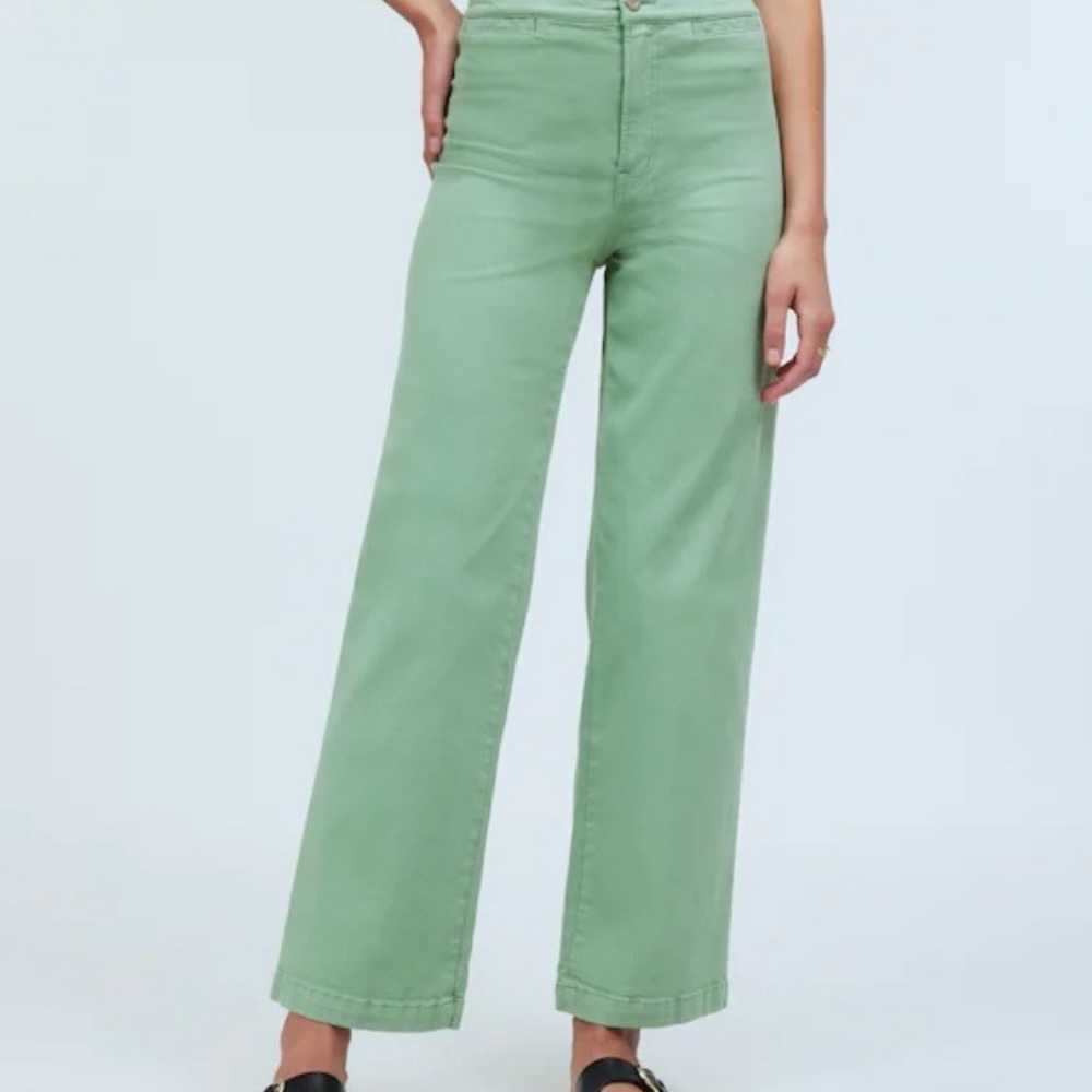 Madewell Emmett Wide Leg Crop Pistachio size 28